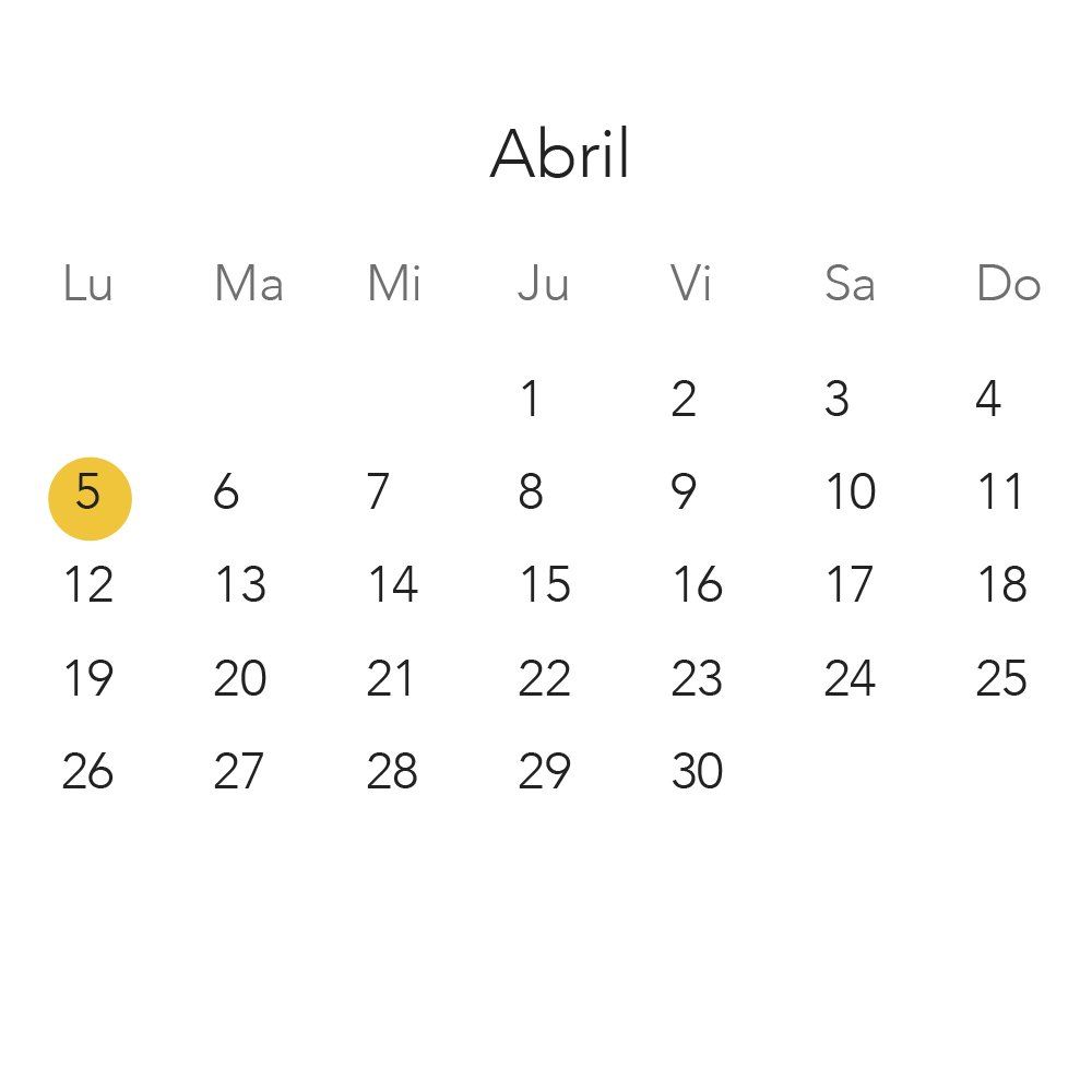 Calendario Abril